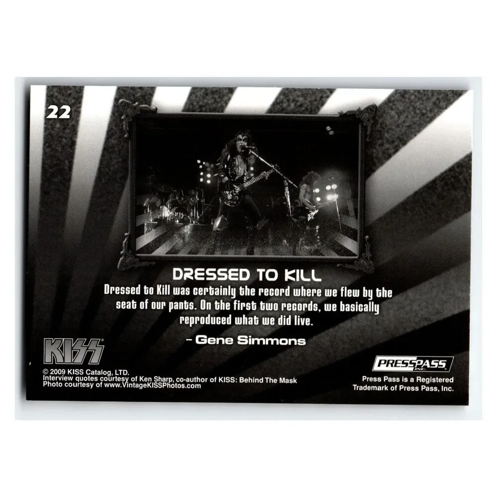 KISS Dressed to Kill Promo 2009 Press Pass 22